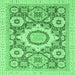 Square Abstract Emerald Green Modern Rug, abs2825emgrn