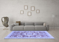 Machine Washable Abstract Blue Modern Rug, wshabs2825blu