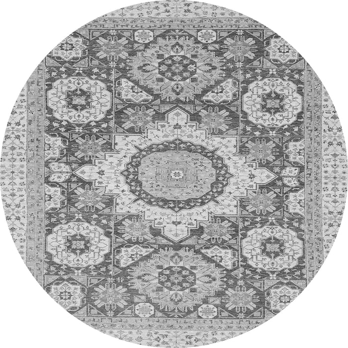 Round Abstract Gray Modern Rug, abs2825gry