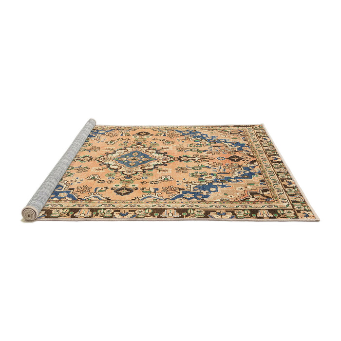 Sideview of Machine Washable Abstract Yellow Rug, wshabs2826