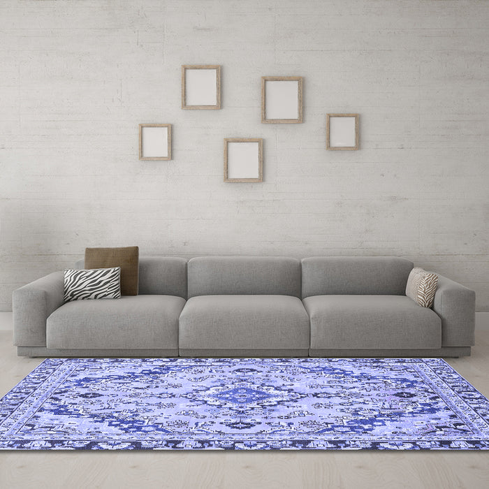 Machine Washable Abstract Blue Modern Rug in a Living Room, wshabs2826blu