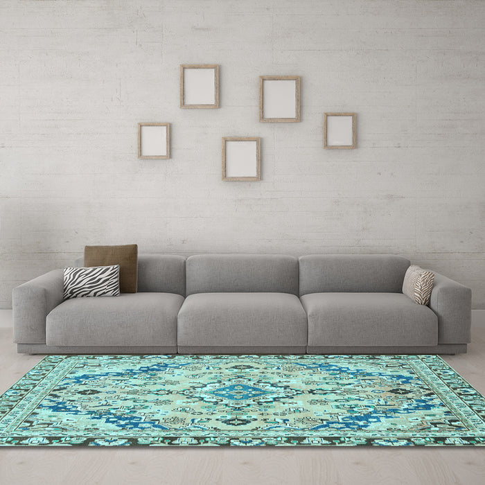 Machine Washable Abstract Light Blue Modern Rug in a Living Room, wshabs2826lblu