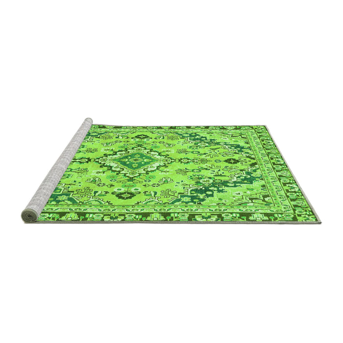Sideview of Machine Washable Abstract Green Modern Area Rugs, wshabs2826grn