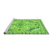 Sideview of Machine Washable Abstract Green Modern Area Rugs, wshabs2826grn