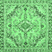 Square Abstract Emerald Green Modern Rug, abs2826emgrn