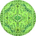 Round Abstract Green Modern Rug, abs2826grn