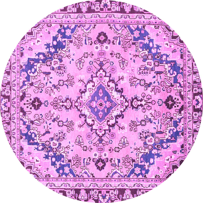 Round Abstract Purple Modern Rug, abs2826pur