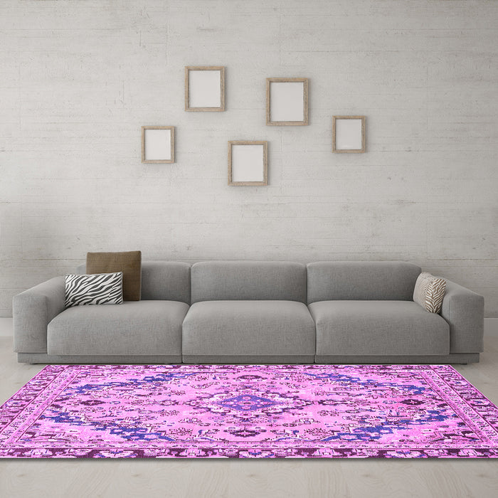 Machine Washable Abstract Purple Modern Area Rugs in a Living Room, wshabs2826pur