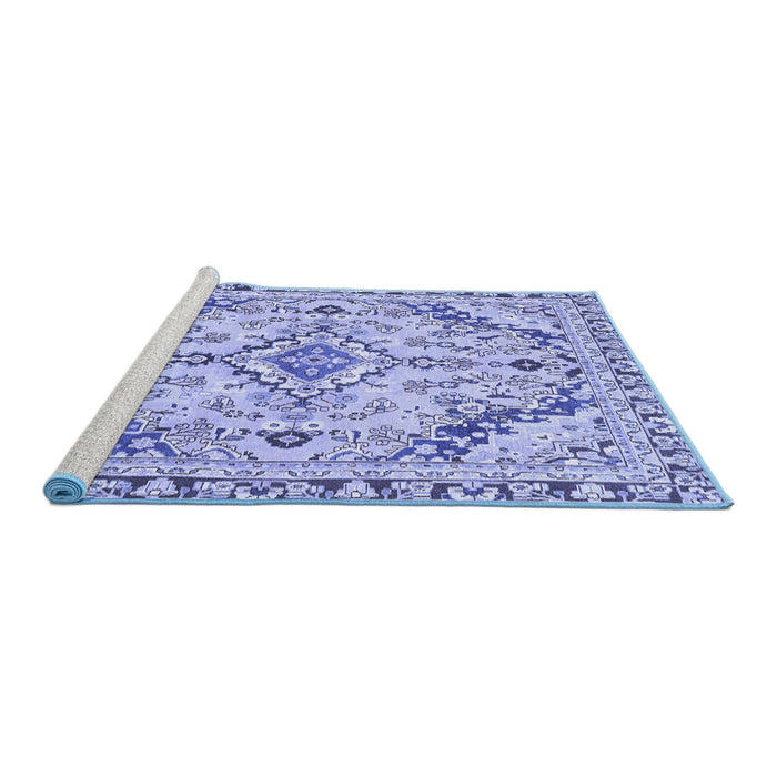 Sideview of Machine Washable Abstract Blue Modern Rug, wshabs2826blu