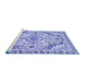 Sideview of Machine Washable Abstract Blue Modern Rug, wshabs2826blu