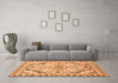 Machine Washable Abstract Orange Modern Area Rugs in a Living Room, wshabs2826org