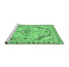 Sideview of Machine Washable Abstract Emerald Green Modern Area Rugs, wshabs2826emgrn