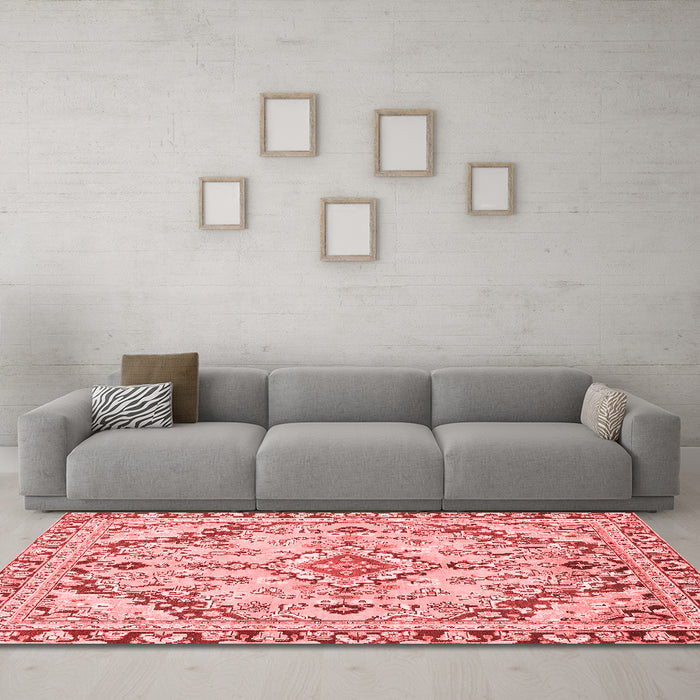 Modern Red Washable Rugs