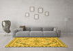 Machine Washable Abstract Yellow Modern Rug in a Living Room, wshabs2826yw