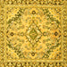 Square Abstract Yellow Modern Rug, abs2826yw