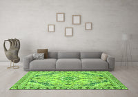 Machine Washable Abstract Green Modern Rug, wshabs2826grn