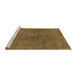 Sideview of Machine Washable Abstract Cinnamon Brown Rug, wshabs2827