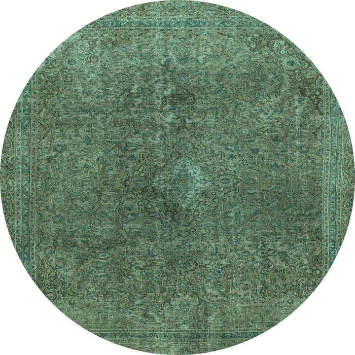 Round Abstract Light Blue Modern Rug, abs2827lblu