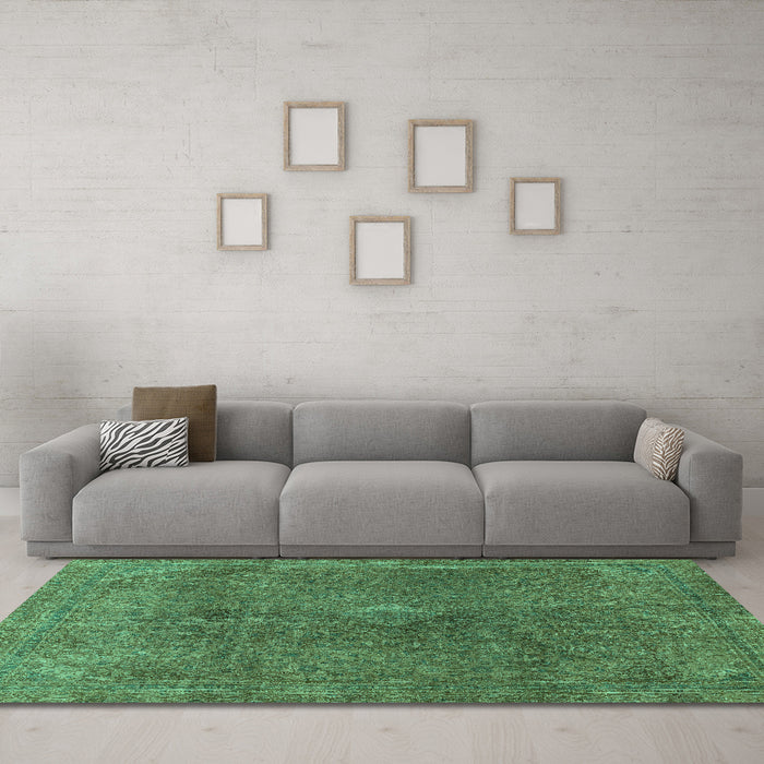 Machine Washable Abstract Turquoise Modern Area Rugs in a Living Room,, wshabs2827turq