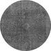 Round Machine Washable Abstract Gray Modern Rug, wshabs2827gry