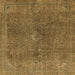 Square Abstract Cinnamon Brown Modern Rug, abs2827