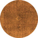 Round Abstract Orange Modern Rug, abs2827org