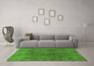 Machine Washable Abstract Green Modern Area Rugs in a Living Room,, wshabs2827grn