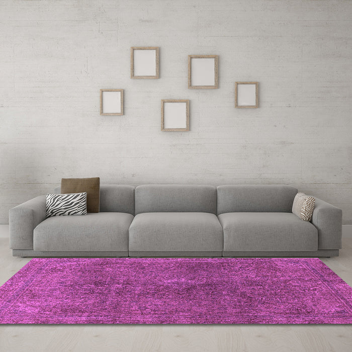 Machine Washable Abstract Purple Modern Area Rugs in a Living Room, wshabs2827pur