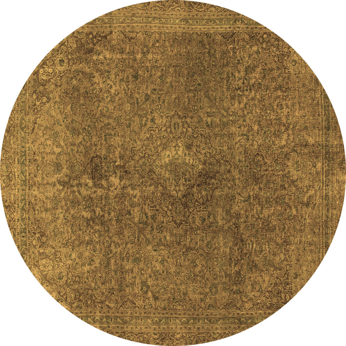 Round Abstract Brown Modern Rug, abs2827brn