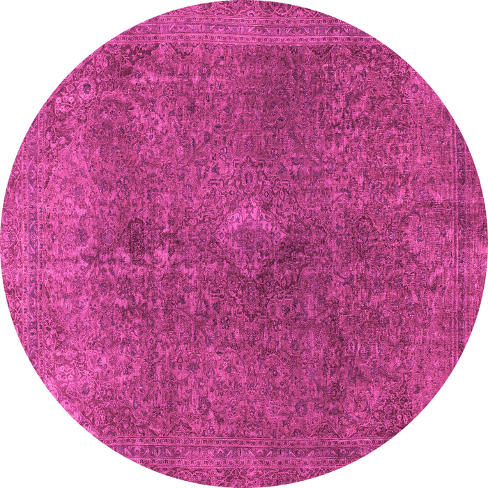 Round Abstract Pink Modern Rug, abs2827pnk