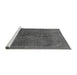 Sideview of Machine Washable Abstract Gray Modern Rug, wshabs2827gry