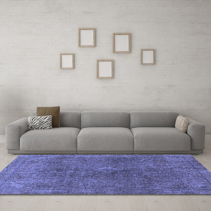 Machine Washable Abstract Blue Modern Rug in a Living Room, wshabs2827blu