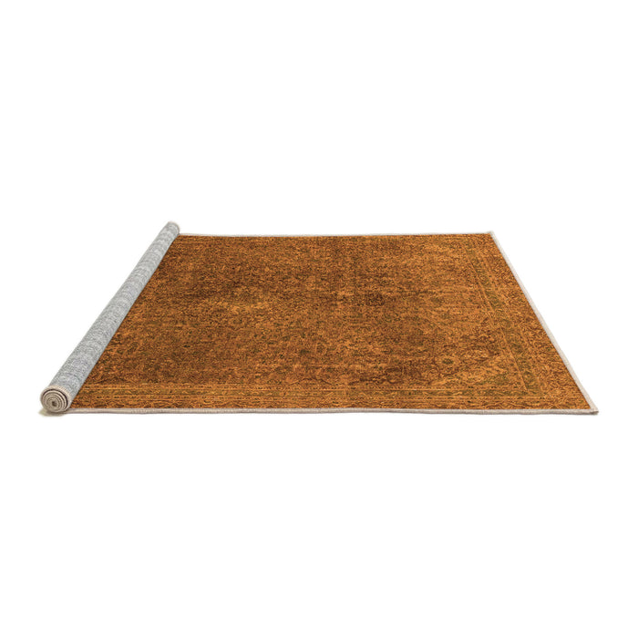 Sideview of Machine Washable Abstract Orange Modern Area Rugs, wshabs2827org