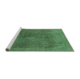 Sideview of Machine Washable Abstract Turquoise Modern Area Rugs, wshabs2827turq