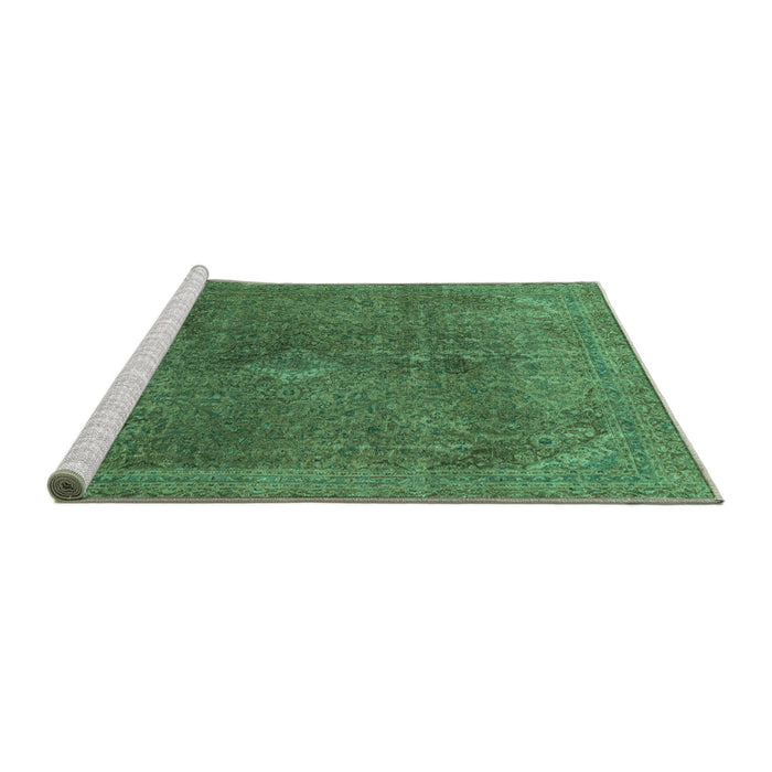 Sideview of Machine Washable Abstract Turquoise Modern Area Rugs, wshabs2827turq