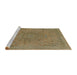 Sideview of Machine Washable Abstract Brass Green Rug, wshabs2828