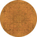 Round Abstract Orange Modern Rug, abs2828org