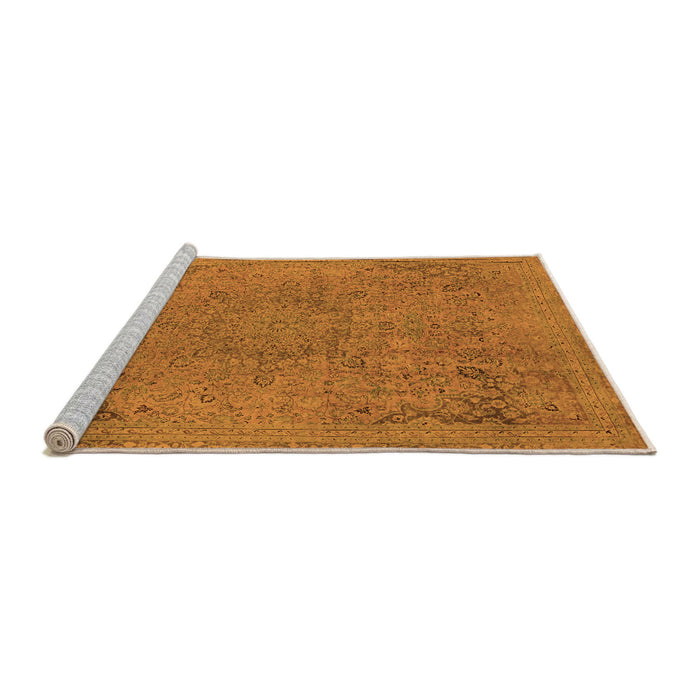 Sideview of Machine Washable Abstract Orange Modern Area Rugs, wshabs2828org
