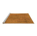 Sideview of Machine Washable Abstract Orange Modern Area Rugs, wshabs2828org