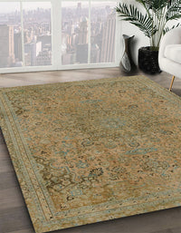 Abstract Copper Green Modern Rug, abs2828