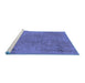 Sideview of Machine Washable Abstract Blue Modern Rug, wshabs2828blu