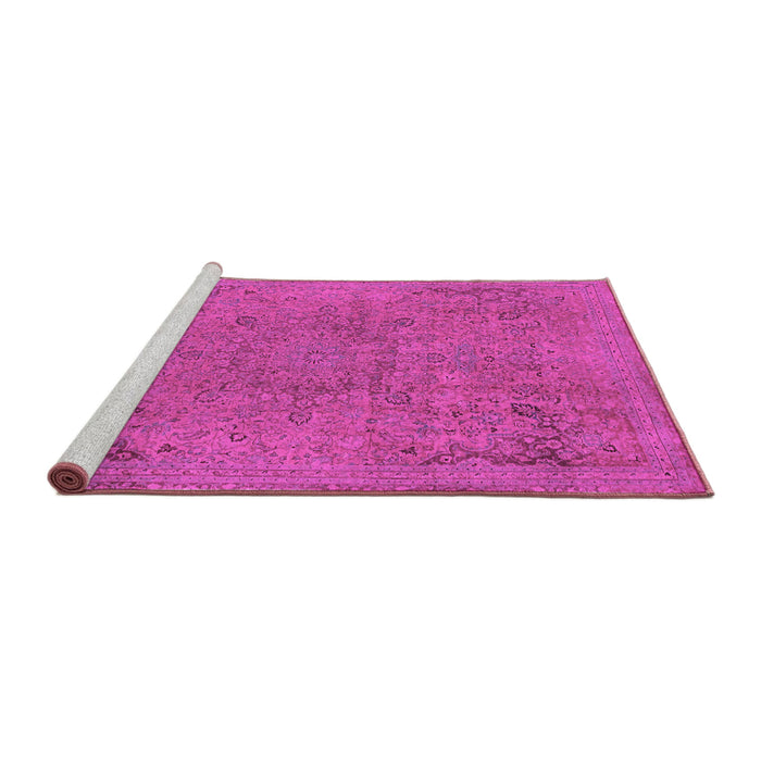 Sideview of Machine Washable Abstract Pink Modern Rug, wshabs2828pnk