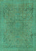 Machine Washable Abstract Turquoise Modern Area Rugs, wshabs2828turq