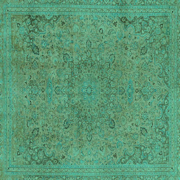 Square Abstract Turquoise Modern Rug, abs2828turq