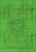 Machine Washable Abstract Green Modern Area Rugs, wshabs2828grn