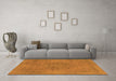 Machine Washable Abstract Orange Modern Area Rugs in a Living Room, wshabs2828org