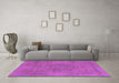 Machine Washable Abstract Purple Modern Area Rugs in a Living Room, wshabs2828pur