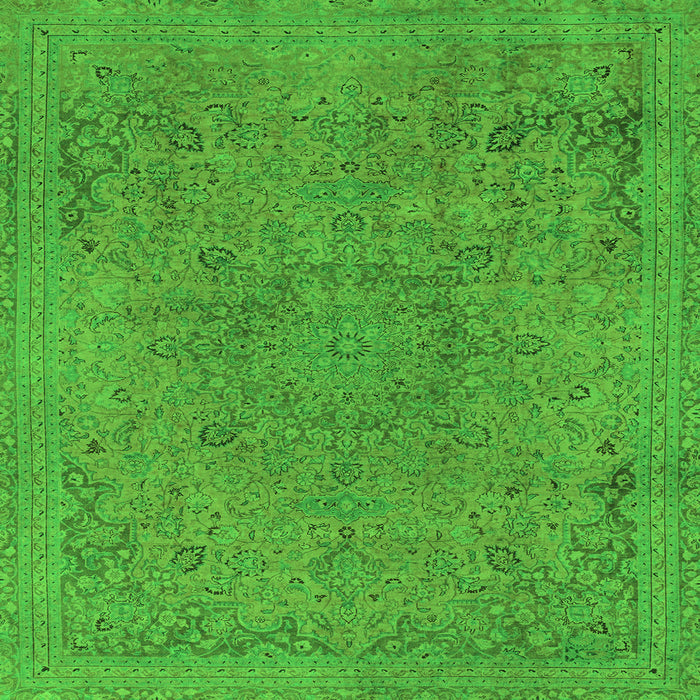 Square Abstract Green Modern Rug, abs2828grn