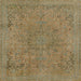 Square Abstract Copper Green Modern Rug, abs2828