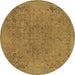 Round Abstract Brown Modern Rug, abs2828brn